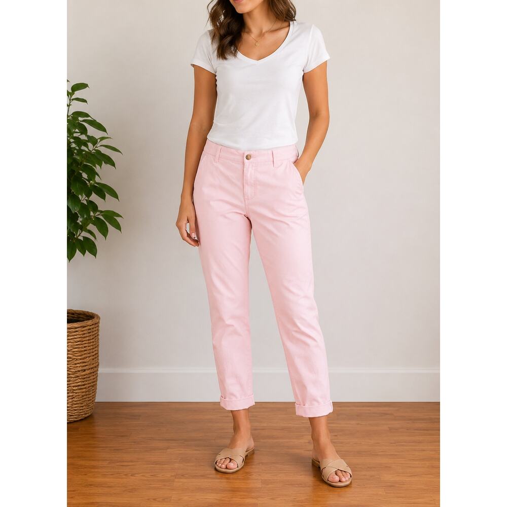 J.Crew women's Pink High+Rise Girlfriend Chino size 10
